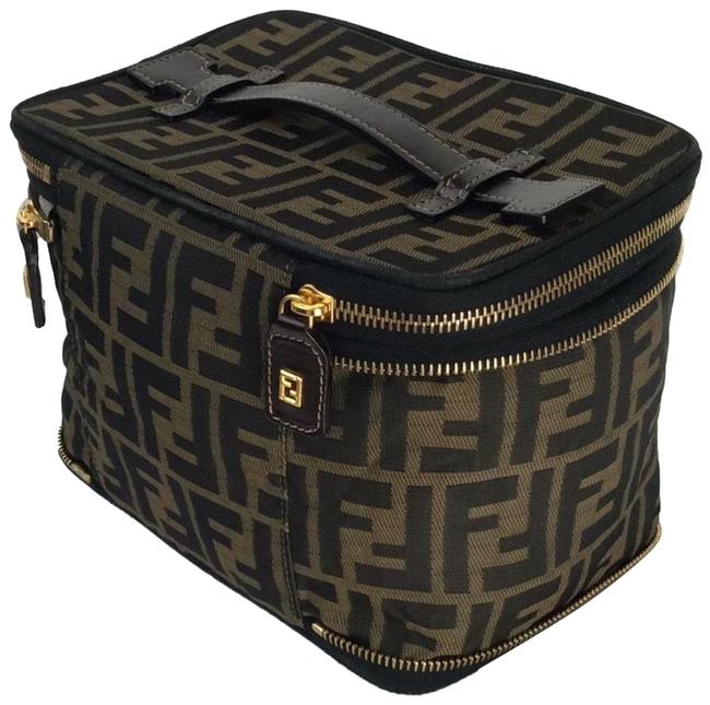 Fendi Foldable Brown Canvas Clutch 