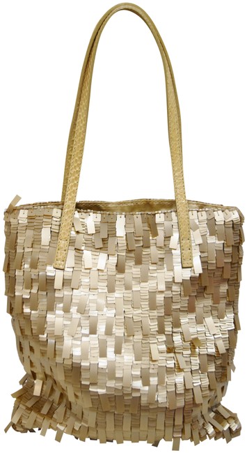 Fendi Formal Purse Champagne Sequin Clutch 