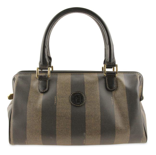 Fendi Frame Doctor Pequin Black Coated Canvas Satchel 