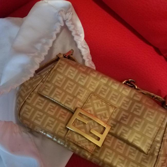 Fendi Gold Glossy Clutch 