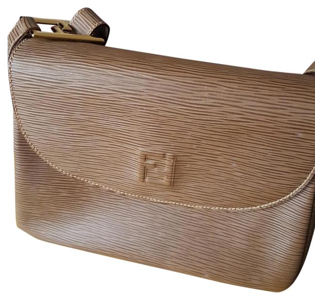 Fendi Grana Paglia Brown Light Brown Tan Leather Cross Body Bag 