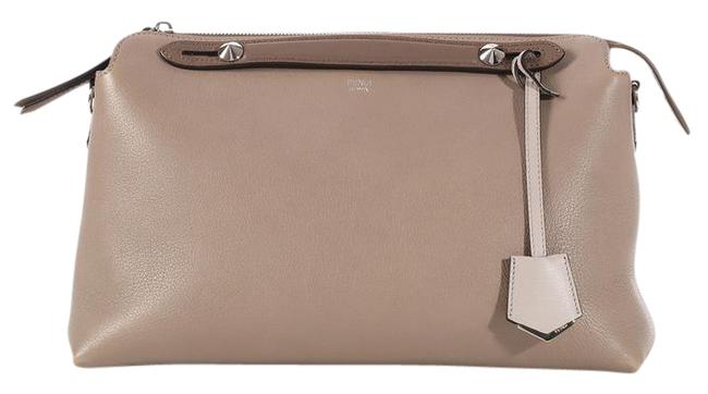 Fendi Grande Bauletto Taupe Brown Leather Satchel 