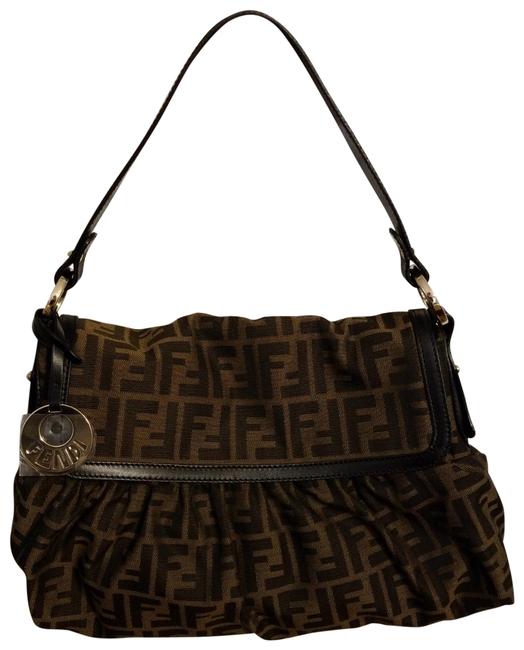 Fendi Grande Chef Brown Canvas Satchel 