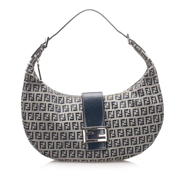 Fendi Gray Leather Hobo Bag 