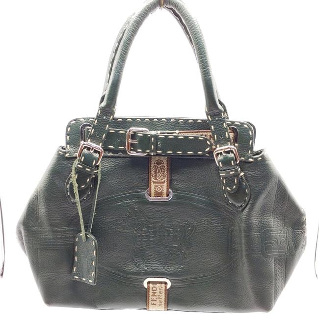 Fendi Green Leather Satchel 