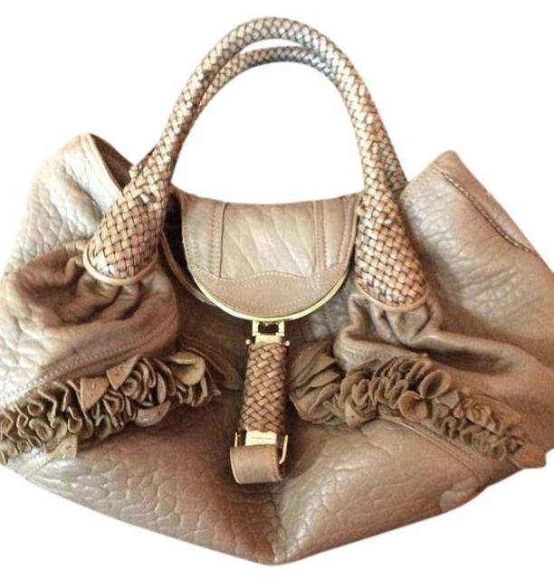 Fendi Grey Nappa Leather Hobo Bag 