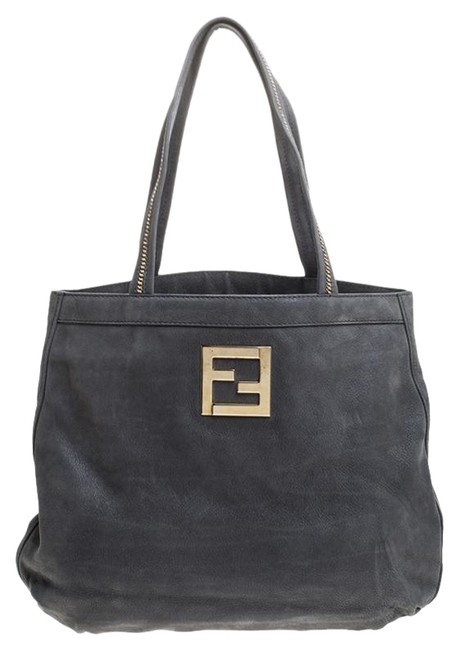 Fendi Grey Nubuck Leather Hobo Bag 
