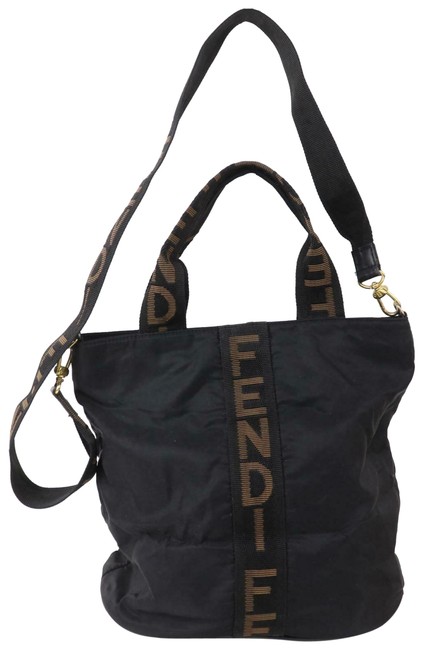 Fendi Hand Nylon #1178l13 Black Cross Body Bag 