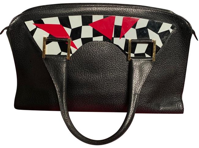 Fendi Handbag Black and White Leather Satchel 