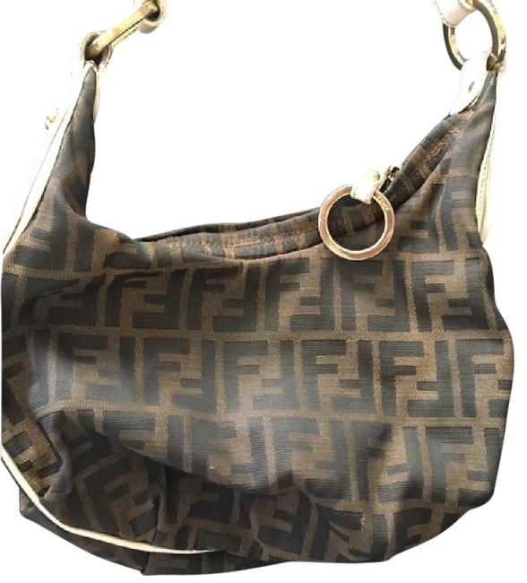 Fendi Handbag Brown and Black Zucca Canvas Hobo Bag 