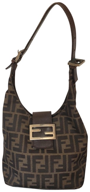 Fendi Handbag Logo Coated Canvas Satchel 