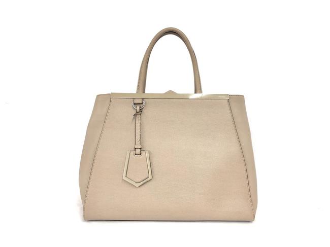 Fendi Handbag Rakuichi Main Store Beige Leather Satchel 