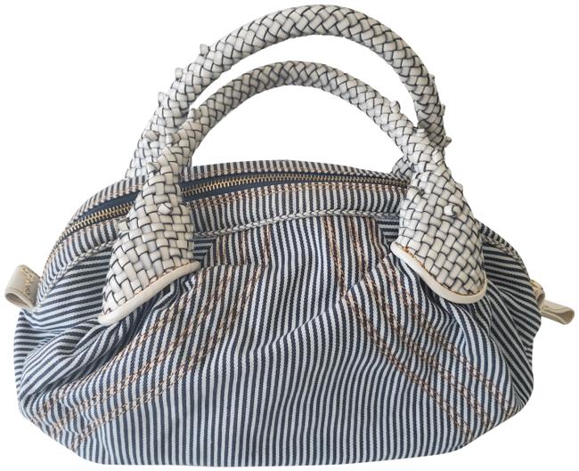 Fendi Hobo Spy Mini White and Blue Satchel 