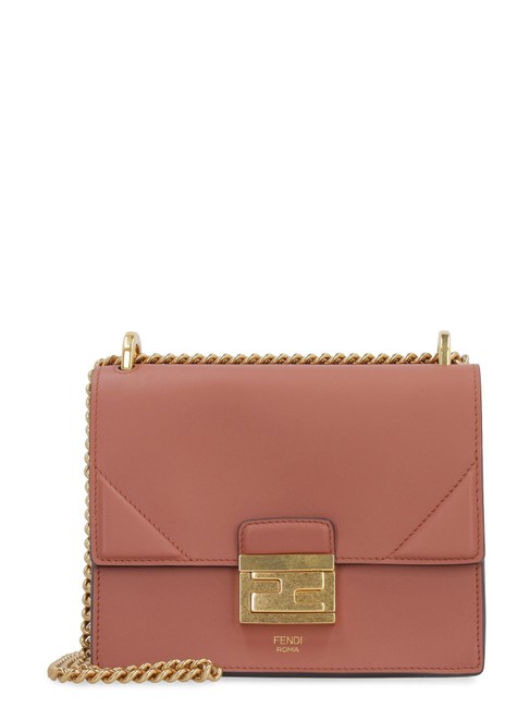 Fendi Kan I Caramel Calfskin Leather Cross Body Bag 