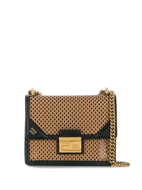 Fendi Kan U Caramel Leather Cross Body Bag 