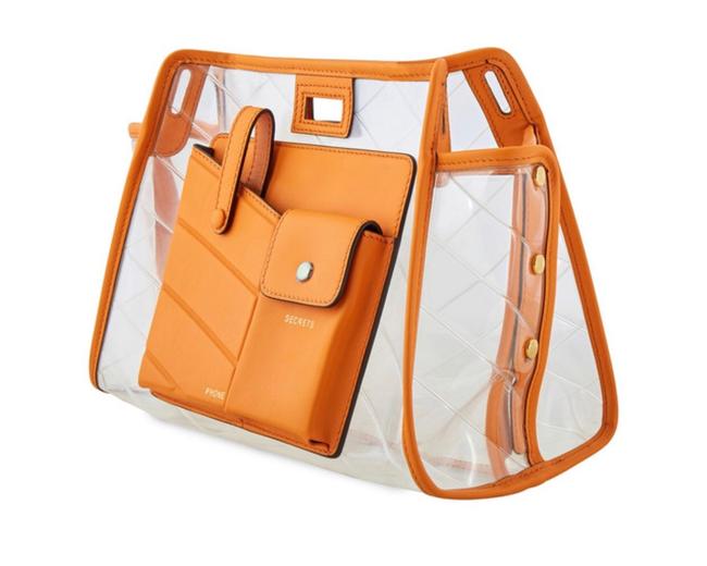 Fendi Ladies Peekaboo Defender Orange Leather Satchel 