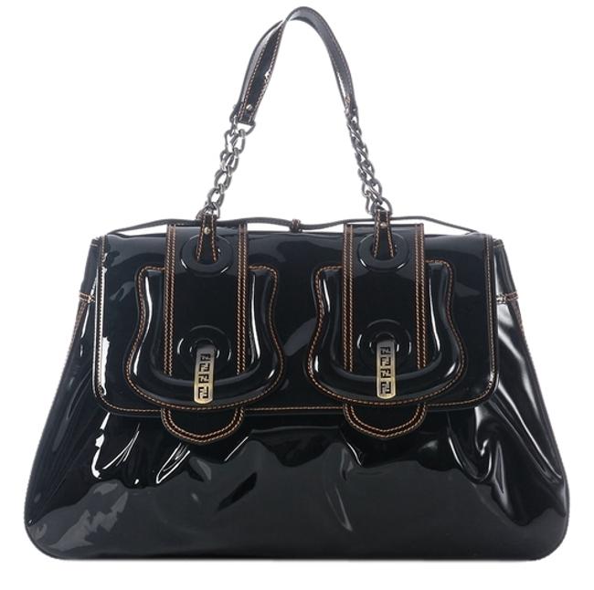 Fendi Large B.bag Black Patent Leather Satchel 
