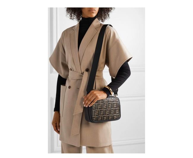 Fendi Large Camera Logo Leather Cross Body Bag 