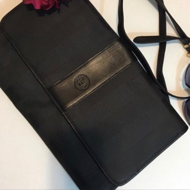 Fendi Large Envelope Black Leather Clutch 