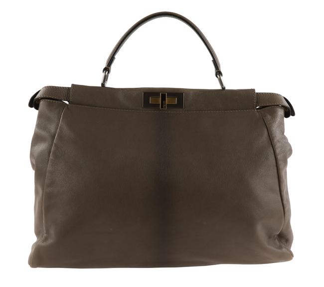 Fendi Large Peekaboo Brown Leather Satchel 