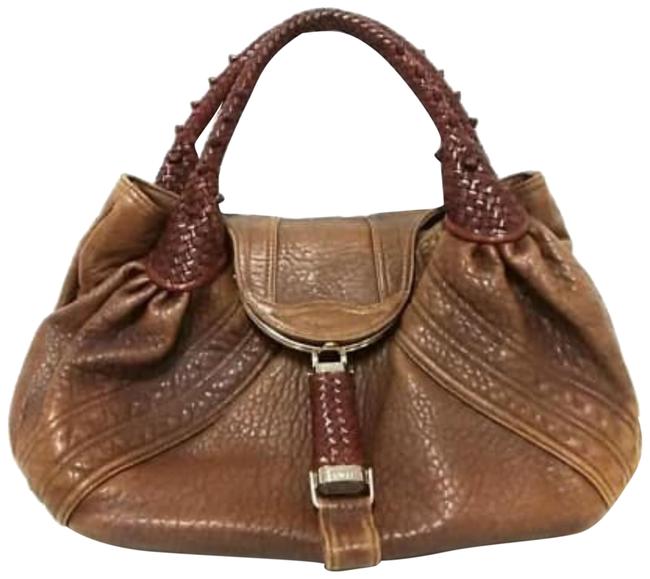 Fendi Large Spy 228040 Brown Leather Hobo Bag 
