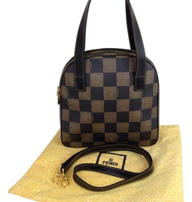 Fendi Leather 2 Way Satchel Cross Body Bag 