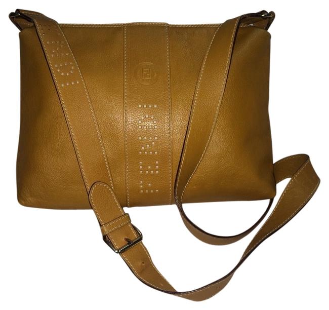 Fendi Leather Signature Beauty English Tan Cross Body Bag 