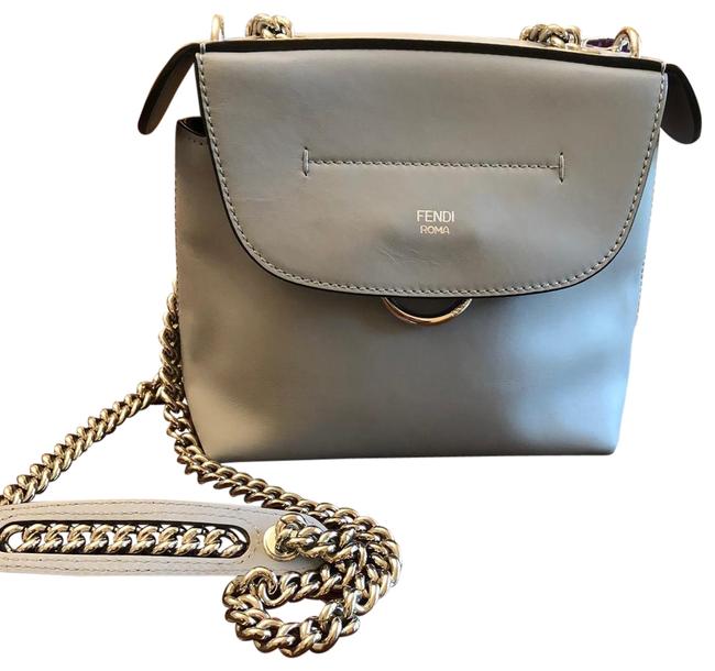 Fendi Light Grey Leather Cross Body Bag 
