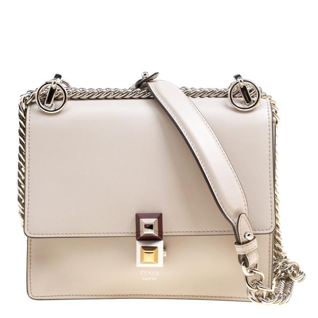 Fendi Light Small Kan I Beige Leather Cross Body Bag 