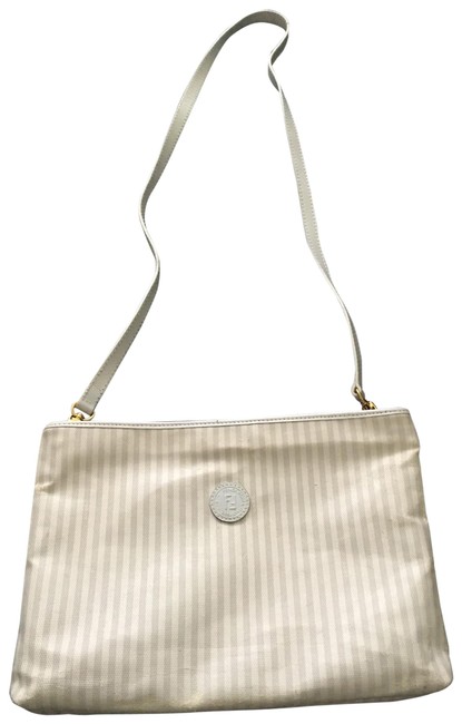 Fendi Light Tan Stripes Coated Canvas Cross Body Bag 