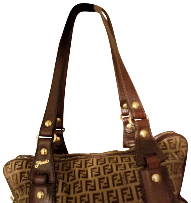 Fendi Logo Brown Satchel 