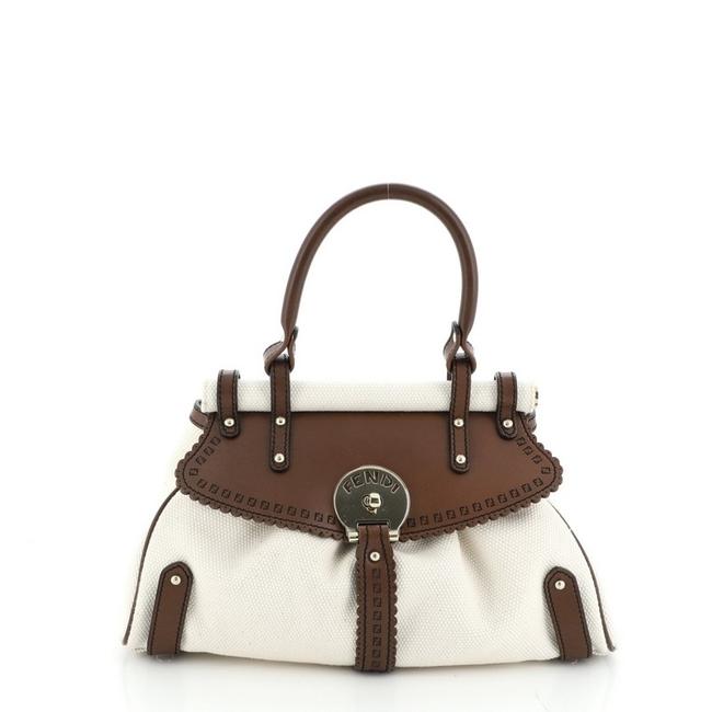 Fendi Magic Small Neutral Canvas Satchel 