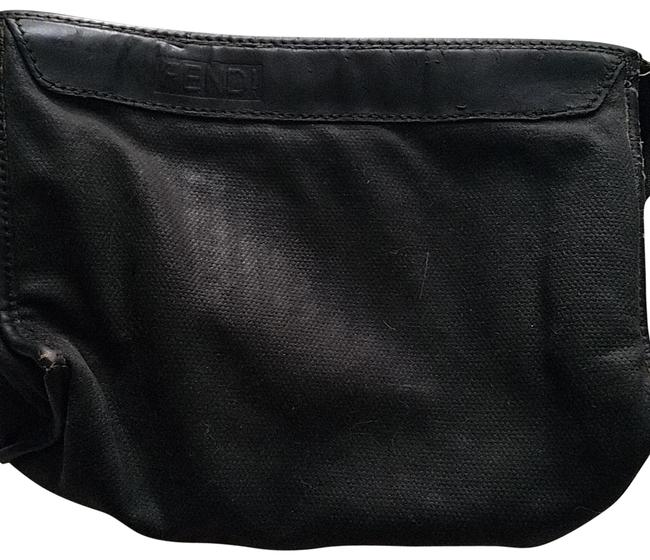 Fendi Up Case Leather Trimmed Canvas Clutch 