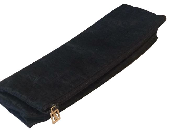 Fendi Makeupbag Dark Brown Nylon Clutch 
