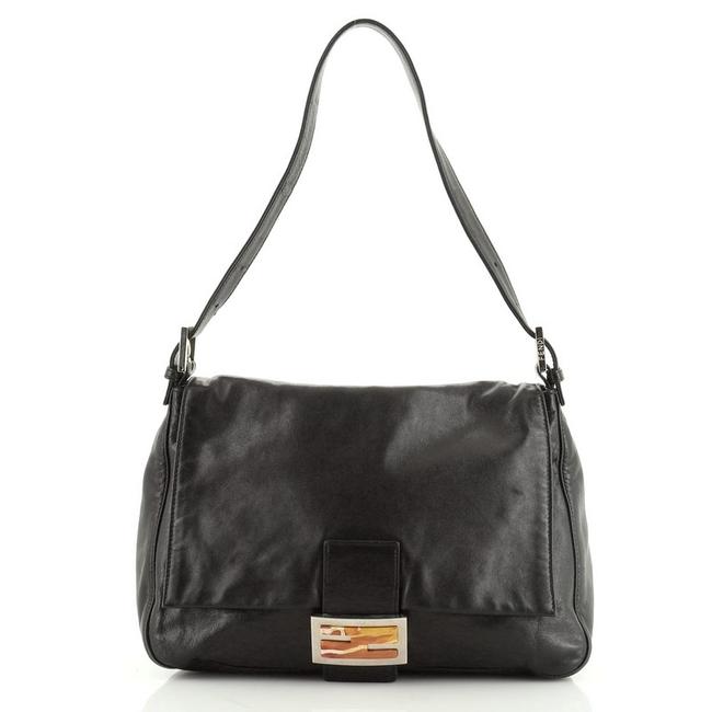 Fendi Mama Forever Black Leather Satchel 