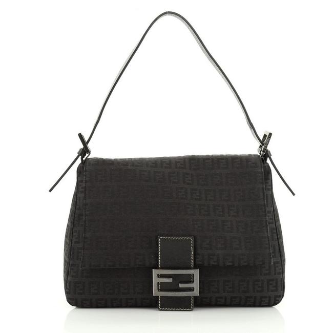 Fendi Mama Forever Zucca Black Canvas Satchel 