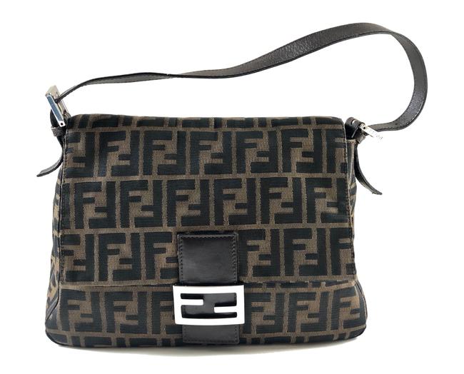Fendi Shoulder Bucket Mamma Brown Zucca Canvas  Leather Hobo Bag 