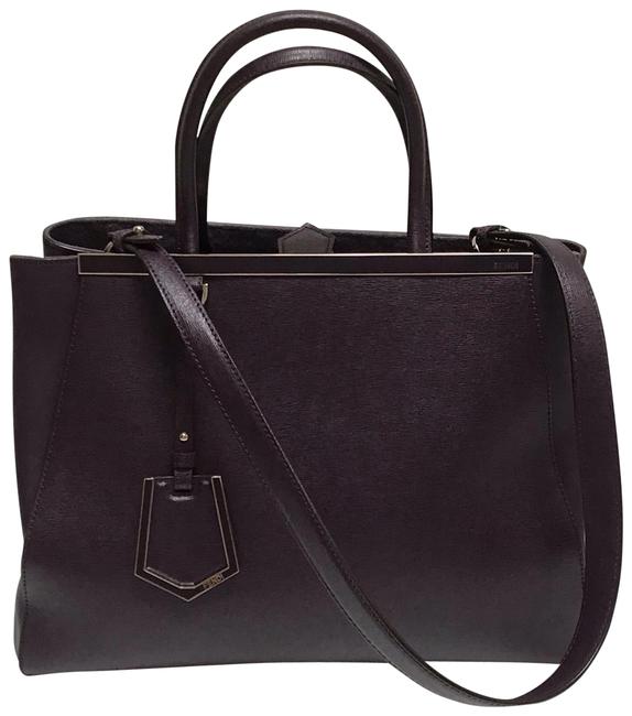 Fendi Medium 2jours Aubergine Leather Satchel 