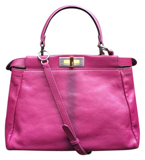 Fendi Medium Peekaboo Pink Ombre Leather Satchel 