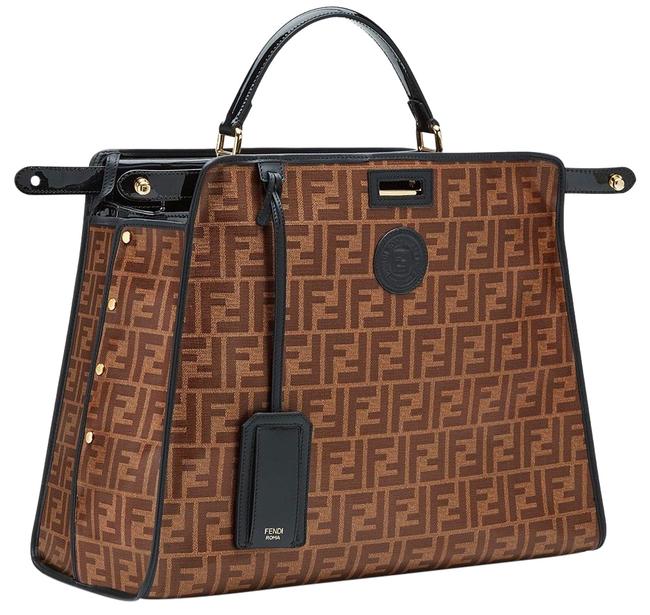 Fendi Medium Peekaboo Tote with Defender Black Leather Cross Body Bag 