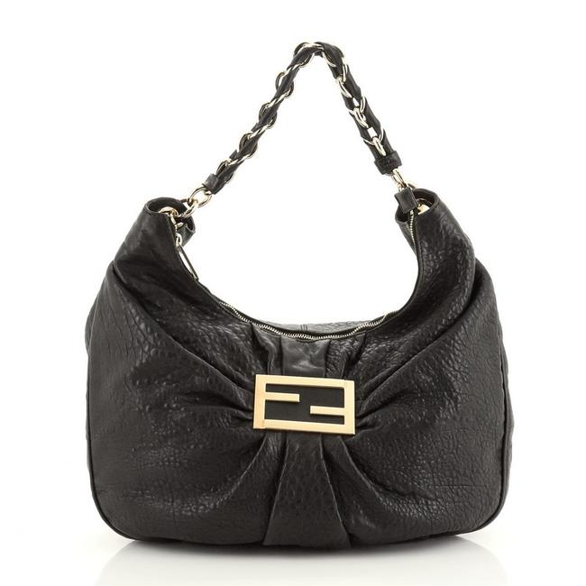 Fendi Mia Black Leather Hobo Bag 