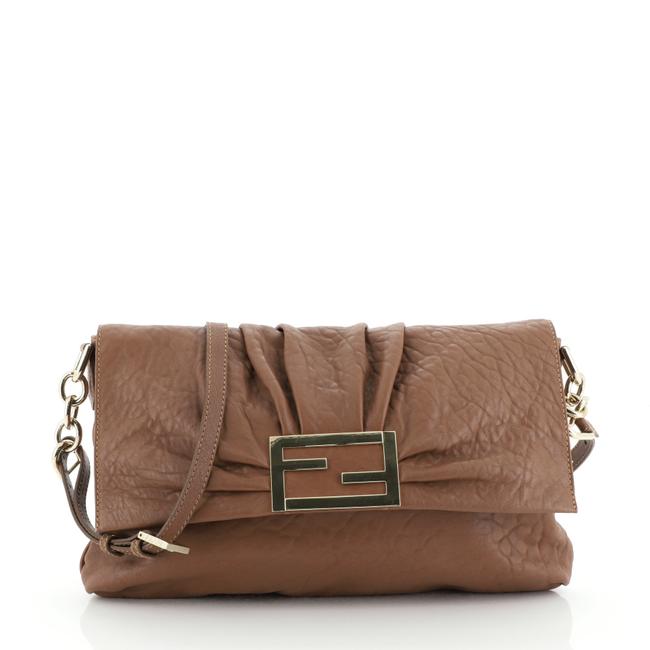Fendi Mia Large Brown Leather Cross Body Bag 
