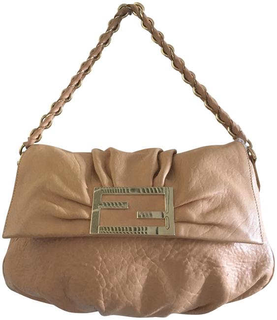 Fendi Mia Purse Beige Leather Satchel 