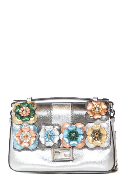 Fendi Micro Double Baguette Metallic Cross Body Bag 