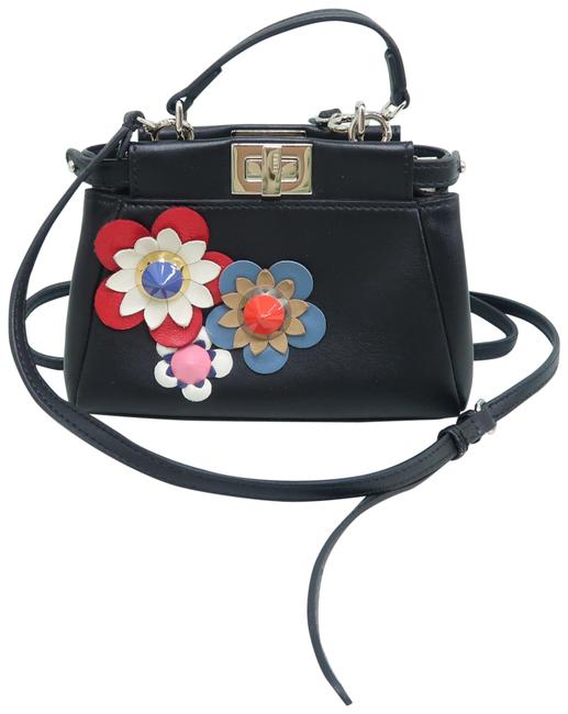 Fendi Micro Peekaboo Black Lambskin Leather Satchel 