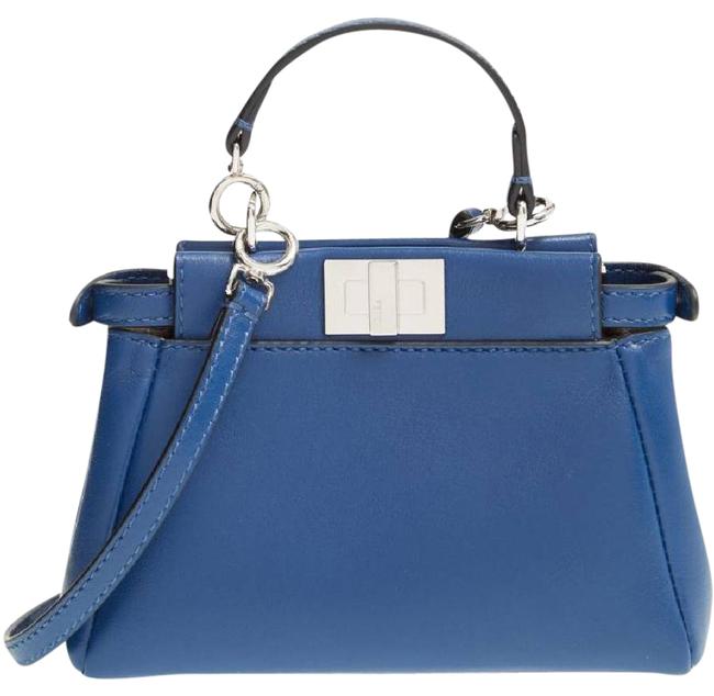 Fendi Micro Peekaboo Iris Leather Cross Body Bag 
