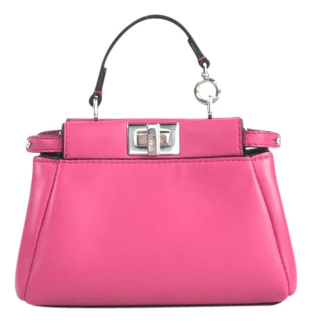 Fendi Micro Peekaboo Pink Leather Cross Body Bag 