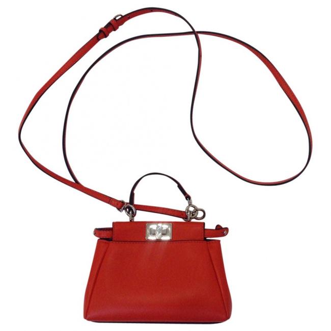 Fendi Micro Peekaboo Red Cross Body Bag 