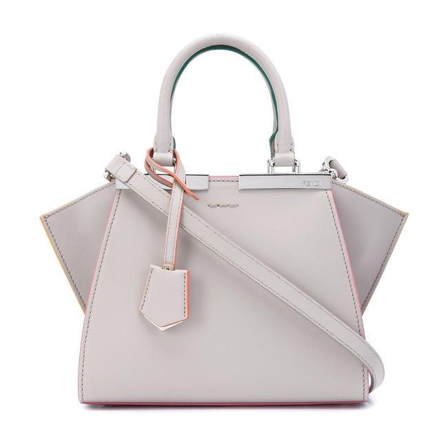 Fendi Mini 3jours Grey Powder Calfskin Leather Satchel 