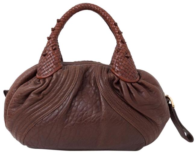 Fendi Mini Baby Small Spy Brown Leather Satchel 